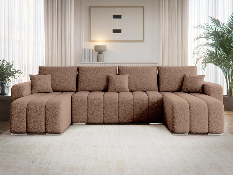 Zulueta 4-sits Bäddsoffa med dubbeldivan - brun - Möbler - Vardagsrum - Bäddsoffor - Hörnbäddsoffa