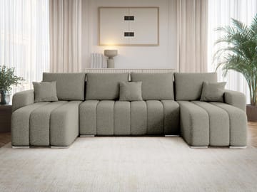 Zulueta 4-sits Bäddsoffa med dubbeldivan - grå - Möbler - Vardagsrum - Bäddsoffor - Hörnbäddsoffa