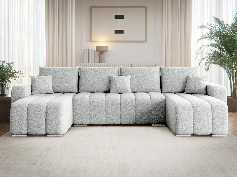 Zulueta 4-sits Bäddsoffa med dubbeldivan - grå - Möbler - Vardagsrum - Bäddsoffor - Hörnbäddsoffa