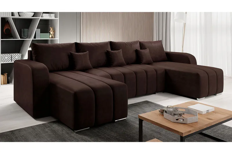 Zulueta 8-sits Bäddsoffa Höger - Brun - Möbler - Vardagsrum - Bäddsoffor - U bäddsoffa