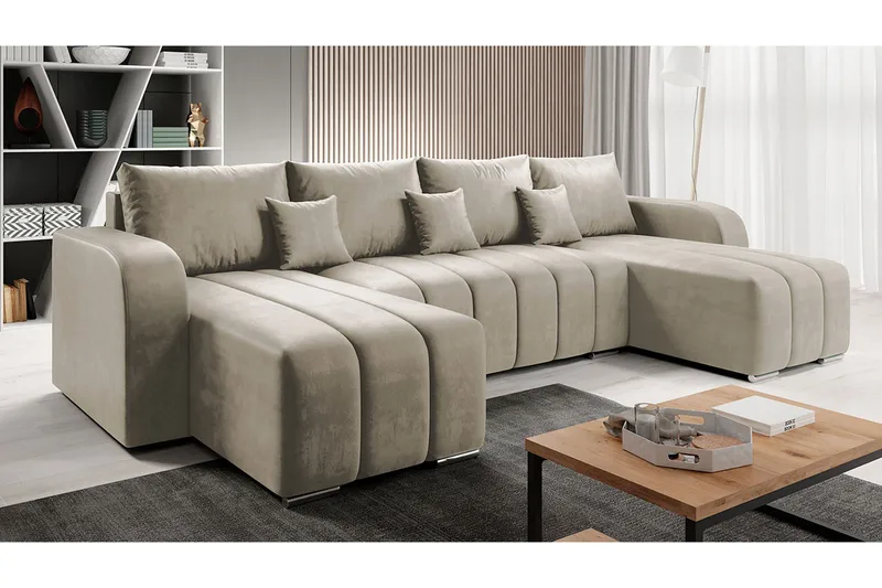 Zulueta 8-sits Bäddsoffa Vänster - Beige - Möbler - Vardagsrum - Bäddsoffor - U bäddsoffa