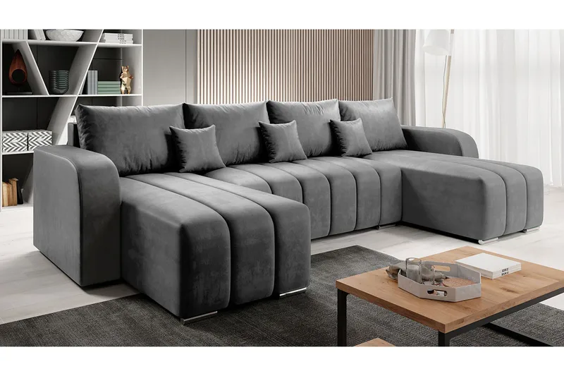Zulueta 8-sits Bäddsoffa Vänster - Grå - Möbler - Vardagsrum - Bäddsoffor - U bäddsoffa