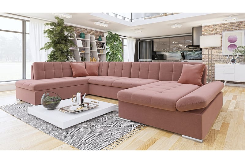 Zumar 4-sits Bäddsoffa Universal - Rosa - Möbler - Vardagsrum - Bäddsoffor - U bäddsoffa