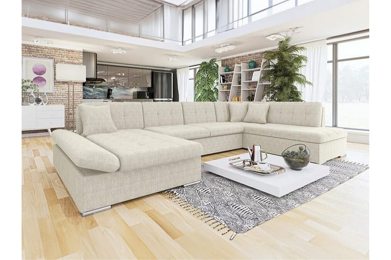 Zumar 4-sits Hörnbäddsoffa Beige/Ljusbeige - Möbler - Vardagsrum - Bäddsoffor - U bäddsoffa