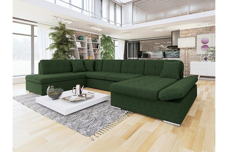 Zumar 4-sits Hörnbäddsoffa Dark green - Möbler - Vardagsrum - Bäddsoffor - Hörnbäddsoffa