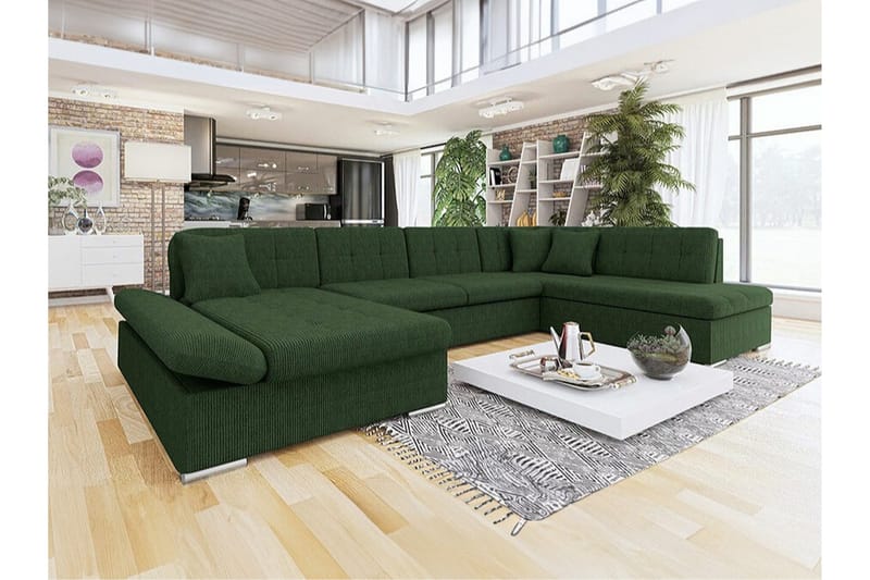 Zumar 4-sits Hörnbäddsoffa Dark green - Möbler - Vardagsrum - Bäddsoffor - Hörnbäddsoffa