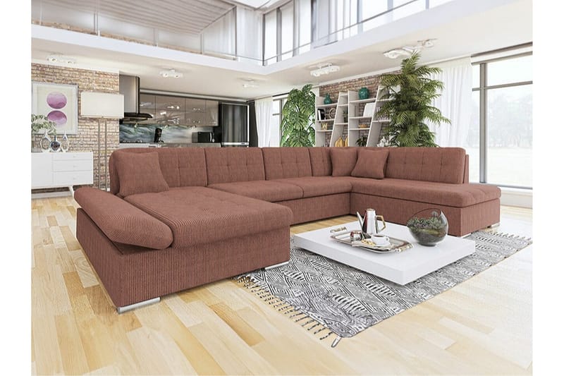Zumar 4-sits Hörnbäddsoffa Light brown - Möbler - Vardagsrum - Bäddsoffor - Hörnbäddsoffa