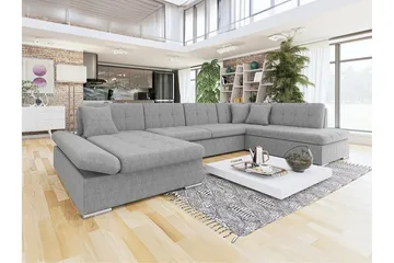 Zumar 4-sits Hörnbäddsoffa Ljusgrå - Möbler - Vardagsrum - Bäddsoffor - U bäddsoffa