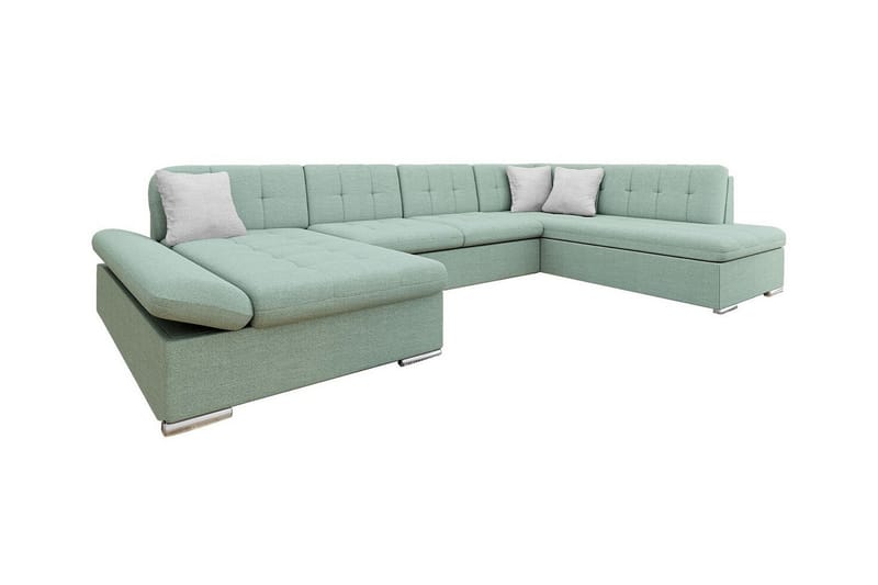Zumar 4-sits Hörnbäddsoffa Ljusgrön - Möbler - Vardagsrum - Bäddsoffor - Hörnbäddsoffa
