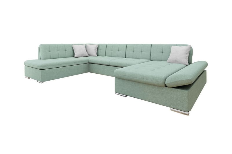 Zumar 4-sits Hörnbäddsoffa Ljusgrön/Grön/Mint - Möbler - Vardagsrum - Bäddsoffor - Hörnbäddsoffa