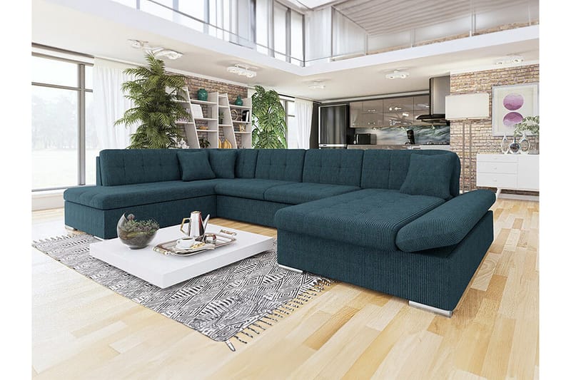 Zumar 4-sits Hörnbäddsoffa Mörkblå - Möbler - Vardagsrum - Bäddsoffor - U bäddsoffa