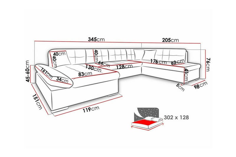 Zumar 4-sits Hörnbäddsoffa Mörkgul - Hörnbäddsoffa - Bäddsoffor