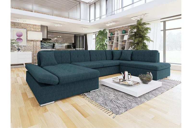 Zumar 4-sits Hörnbäddsoffa NO_BRAND Dark blue - Möbler - Vardagsrum - Bäddsoffor - Hörnbäddsoffa
