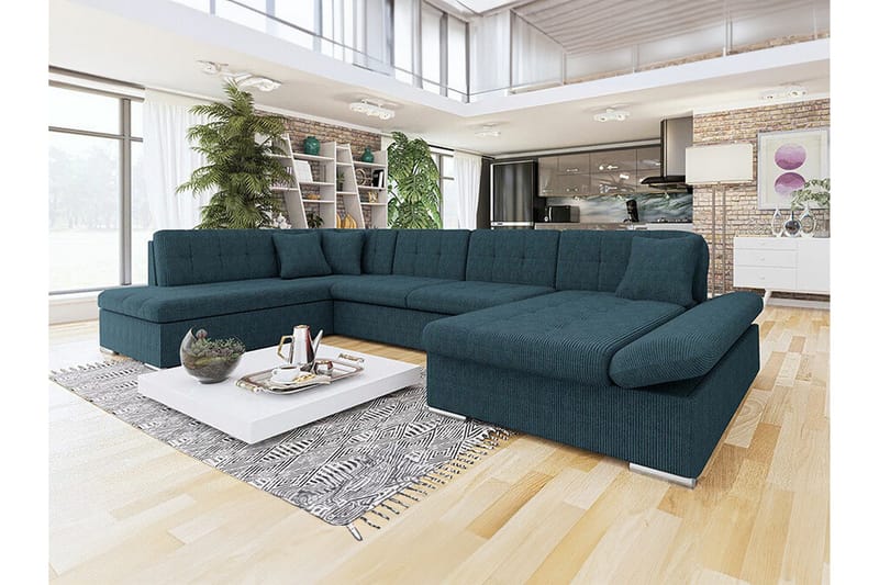 Zumar 4-sits Hörnbäddsoffa NO_BRAND Dark blue - Möbler - Vardagsrum - Bäddsoffor - U bäddsoffa