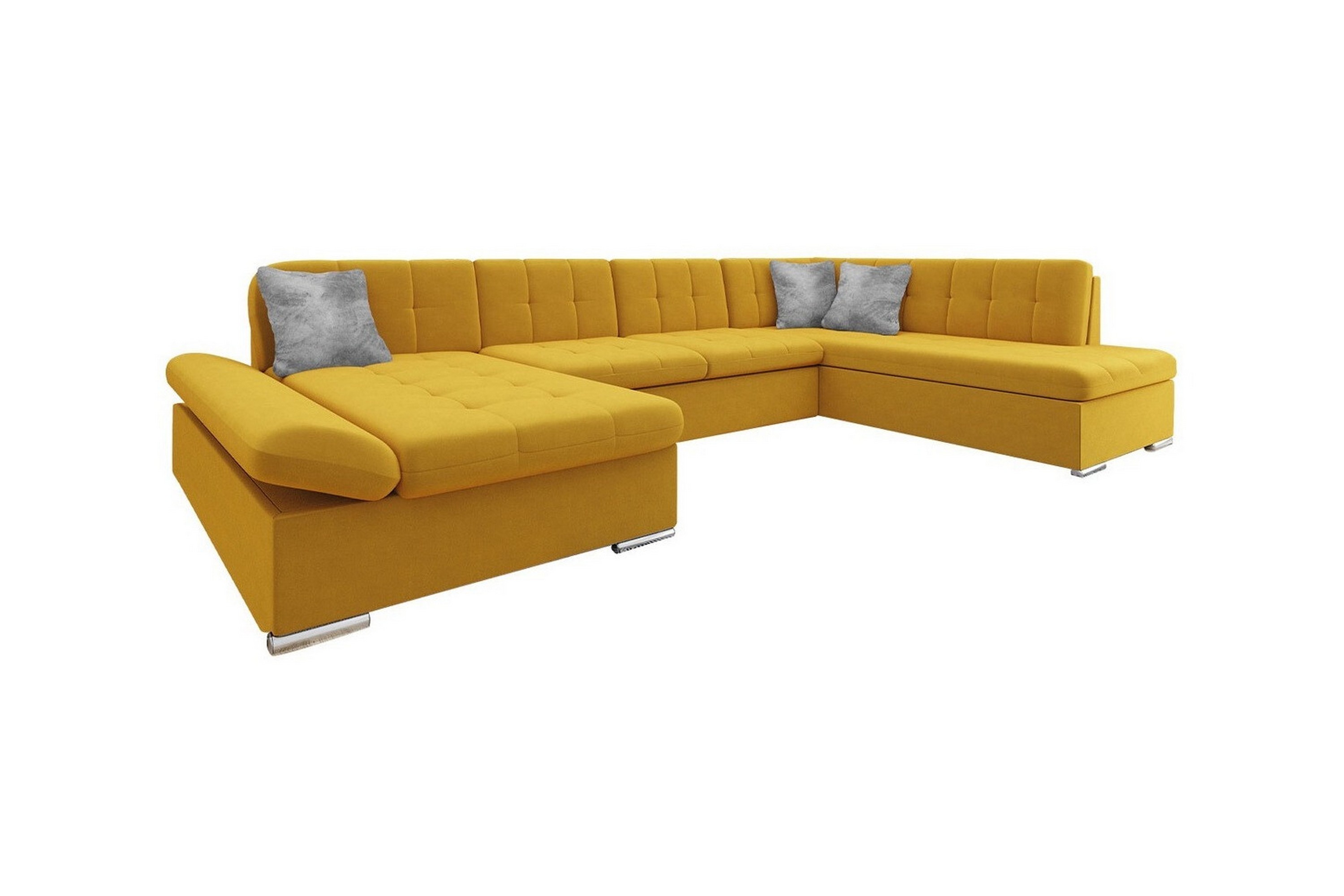 zumar 4-sits hörnbäddsoffa senapsgul -