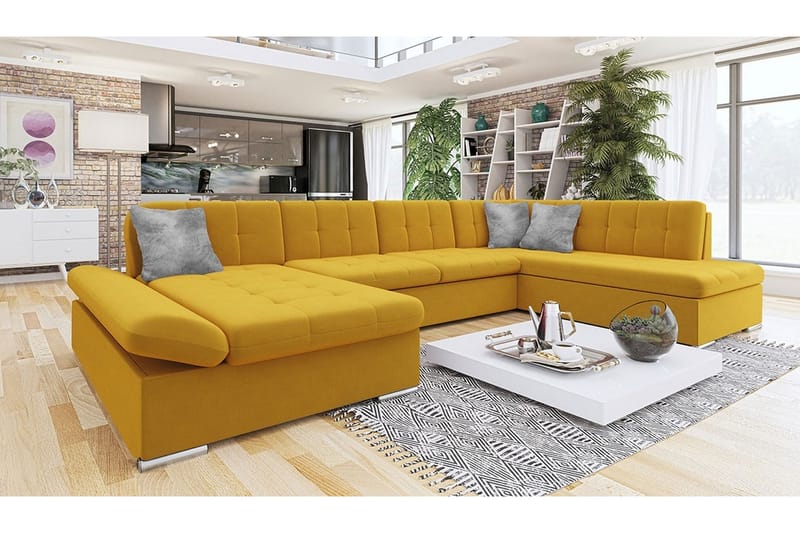 Zumar 4-sits Hörnbäddsoffa Senapsgul - Möbler - Vardagsrum - Bäddsoffor - Hörnbäddsoffa
