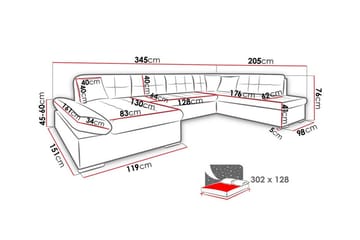 Zumar 5-sits Höger U-formad Bäddsoffa med Förvaring i Bouclé - Vit - Möbler - Vardagsrum - Bäddsoffor - U bäddsoffa