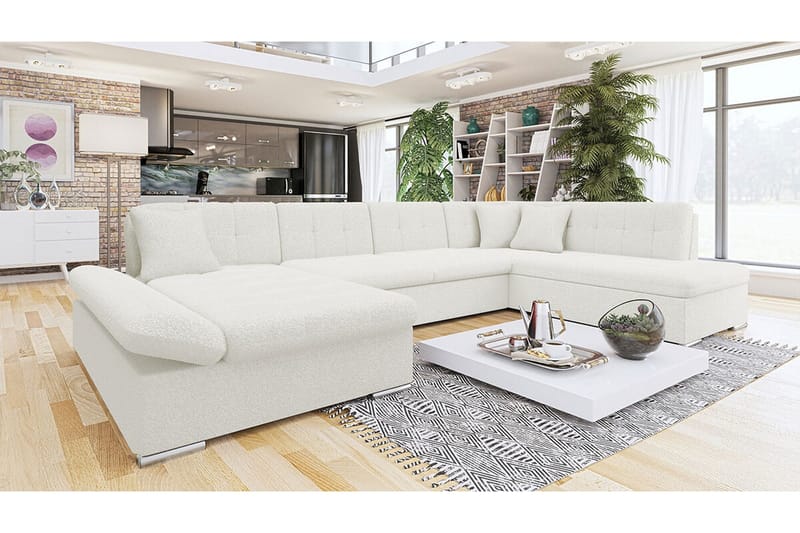 Zumar 5-sits Hörnbäddsoffa NO_BRAND White - Möbler - Vardagsrum - Bäddsoffor - U bäddsoffa