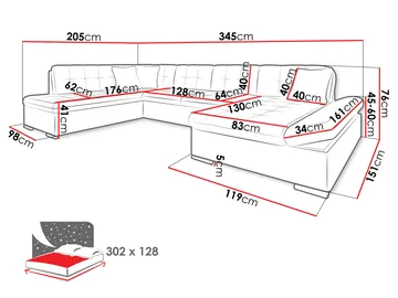 Zumar 5-sits U-Bäddsoffa med förvaring - Möbler - Vardagsrum - Bäddsoffor - Hörnbäddsoffa