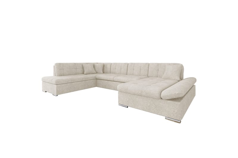 Zumar Bäddsoffa med Divan och Schäslong 4-sits i Bouclé, Beige