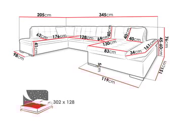 Zumar Bäddsoffa med Divan och Schäslong 4-sits i Bouclé - Beige - Möbler - Vardagsrum - Bäddsoffor - U bäddsoffa
