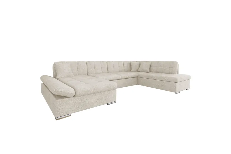 Zumar Bäddsoffa med Divan och Schäslong 4-sits i Bouclé - Beige - Möbler - Vardagsrum - Bäddsoffor - U bäddsoffa
