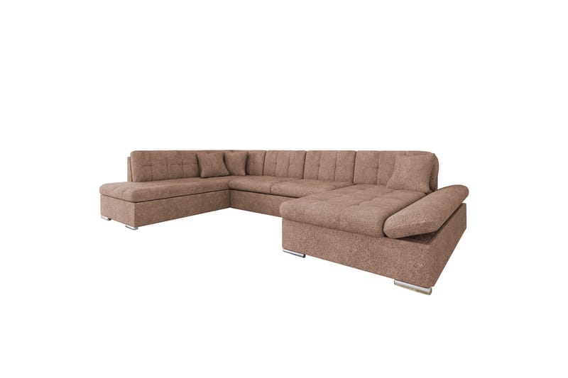 Zumar Bäddsoffa med Divan och Schäslong 4-sits i Bouclé - Rosa - Möbler - Vardagsrum - Bäddsoffor - U bäddsoffa