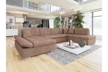 Zumar Bäddsoffa med Divan och Schäslong 4-sits i Bouclé - Rosa - Möbler - Vardagsrum - Bäddsoffor - U bäddsoffa