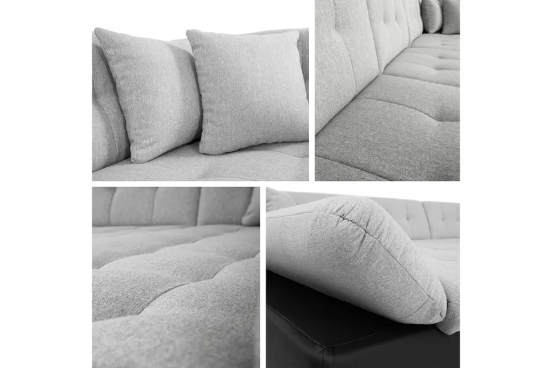 Zumar Bäddsoffa med Divan och Schäslong 4-sits i Chenille - Beige - Möbler - Vardagsrum - Bäddsoffor - U bäddsoffa