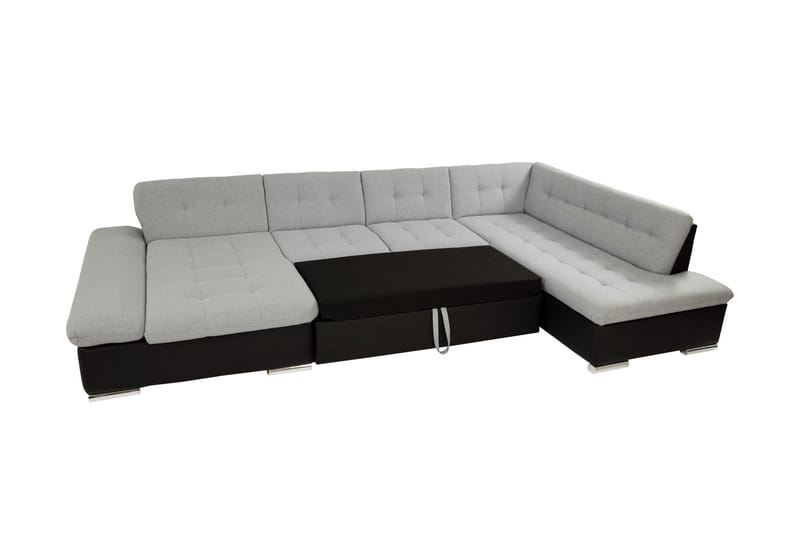 Zumar Bäddsoffa med Divan och Schäslong 4-sits i Chenille - Orange - Möbler - Vardagsrum - Bäddsoffor - U bäddsoffa