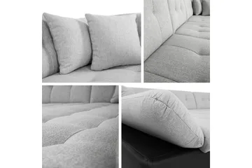 Zumar Bäddsoffa med Divan och Schäslong 4-sits i Konstläder - Vit/Grå - Möbler - Vardagsrum - Bäddsoffor - U bäddsoffa