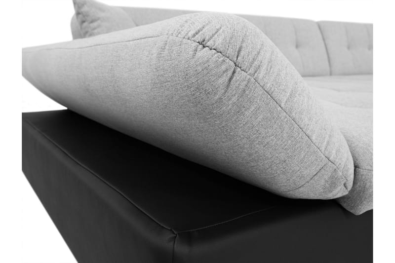 Zumar Bäddsoffa med Divan och Schäslong 4-sits i Konstläder - Vit/Grå - Möbler - Vardagsrum - Bäddsoffor - U bäddsoffa