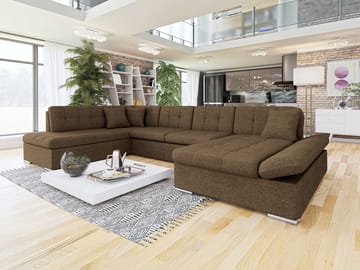 Zumar Bäddsoffa med Divan och Schäslong 5-sits - Brun - Möbler - Vardagsrum - Bäddsoffor - U bäddsoffa