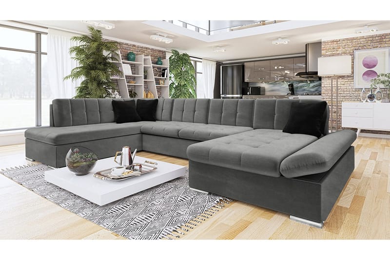 Zumar Hörnsoffa Höger - Grå - Möbler - Vardagsrum - Bäddsoffor - U bäddsoffa