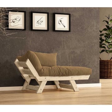 Zylar 2-sits Fällbar Bäddsoffa med Träram 75x140 cm i Linne - Mörkbrun|Natur - Möbler - Vardagsrum - Bäddsoffor - 2-sits bäddsoffa