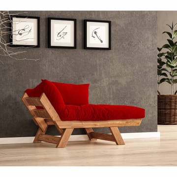 Zylar 2-sits Fällbar Bäddsoffa med Träram 75x140 cm i Linne - Röd|Brun - Möbler - Vardagsrum - Bäddsoffor