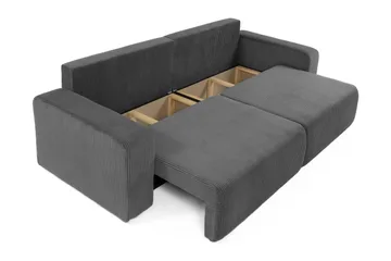 Barile Bäddsoffa 3-sits i Plysch - Grå - Möbler - Vardagsrum - Bäddsoffor