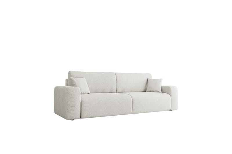 Barile Bäddsoffa 3-sits i Plysch - Vit - Möbler - Vardagsrum - Bäddsoffor