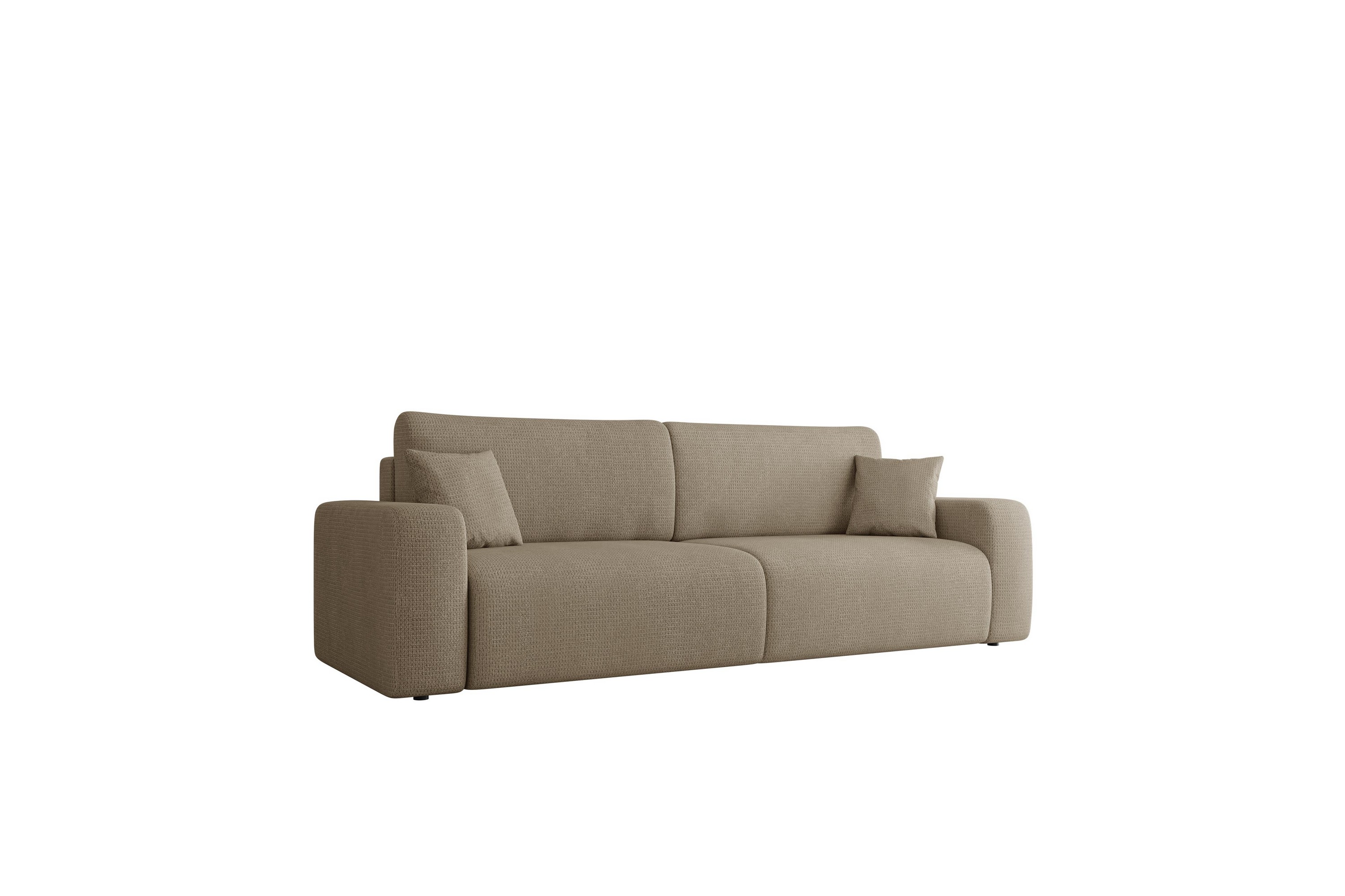 barile bäddsoffa 3-sits i plysch - brun