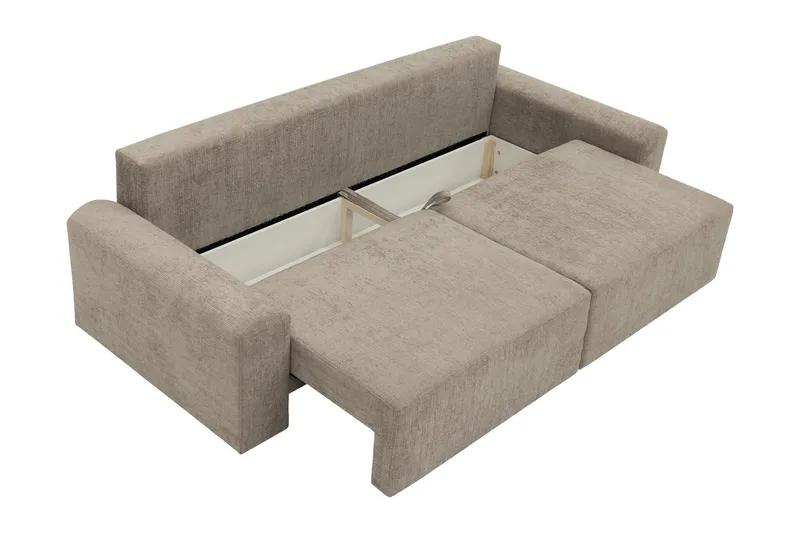Bella Bäddsoffa 3-sits i Plysch - Beige - Möbler - Vardagsrum - Bäddsoffor