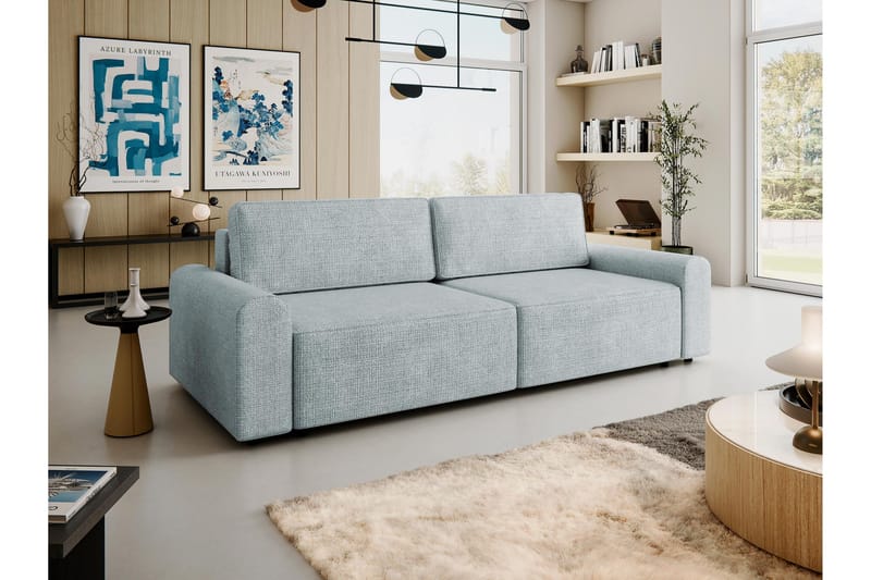 Bella Bäddsoffa 3-sits i Plysch - Grå - Möbler - Vardagsrum - Bäddsoffor