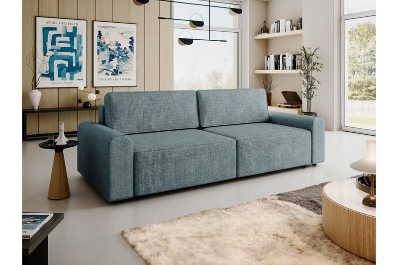 Bella Bäddsoffa 3-sits i Plysch - Grå - Möbler - Vardagsrum - Bäddsoffor