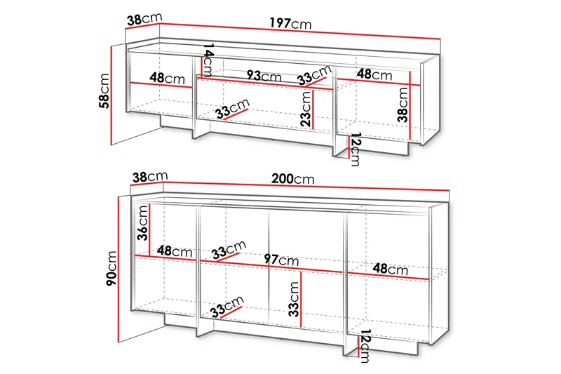 Bellia Möbelset För Vardagsrum - Brun - Möbler - Vardagsrum - Möbelset för vardagsrum