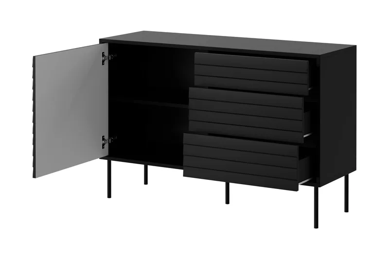 Belonger Möbelset För Vardagsrum - Svart/Valnöt - Möbler - Vardagsrum - Möbelset för vardagsrum