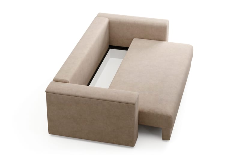 Bergen Extra djup 3-sits Bäddsoffa med Bäddmadrass i Memoryskum och Tvättbar klädsel - Beige - Möbler - Vardagsrum - Bäddsoffor - 3-sits bäddsoffa