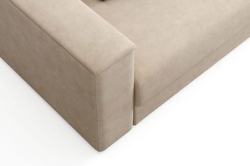 Bergen Extra djup 3-sits Bäddsoffa med Bäddmadrass i Memoryskum och Tvättbar klädsel - Beige - Möbler - Vardagsrum - Bäddsoffor - 3-sits bäddsoffa