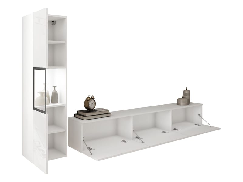 Bergfelde Tv-Enhet 2-delar med Belysning - Möbler - Vardagsrum - Möbelset för vardagsrum