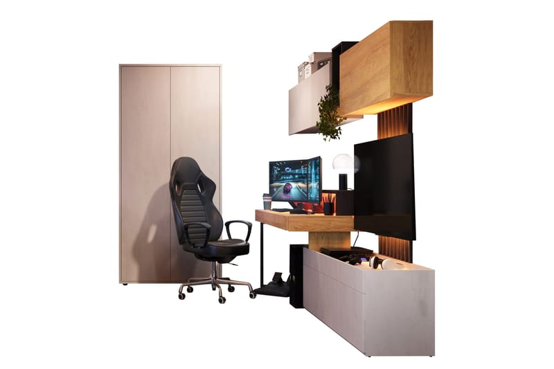 Besta Möbelset För Vardagsrum, Brun/Beige