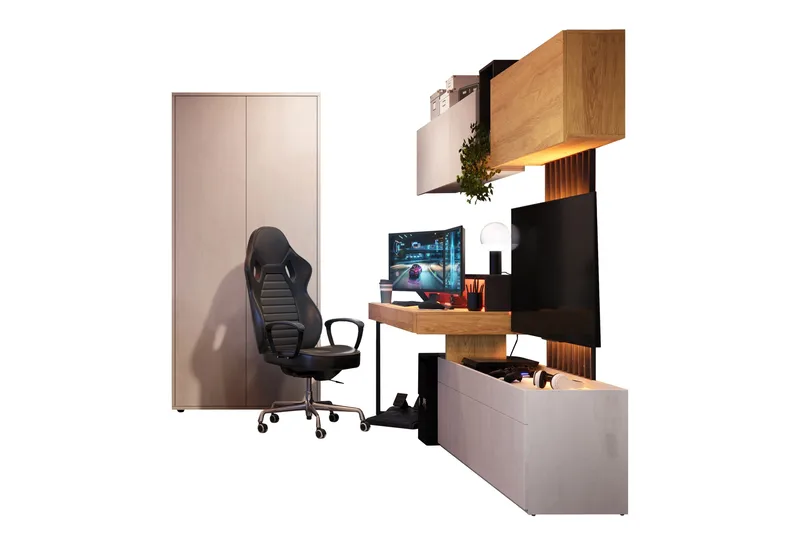 Besta Möbelset För Vardagsrum, Brun/Beige