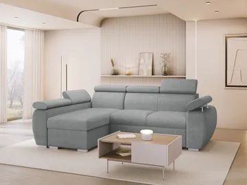 Binche 3-sits Bäddsoffa divan vänster med förvaring - Grå - Möbler - Vardagsrum - Bäddsoffor